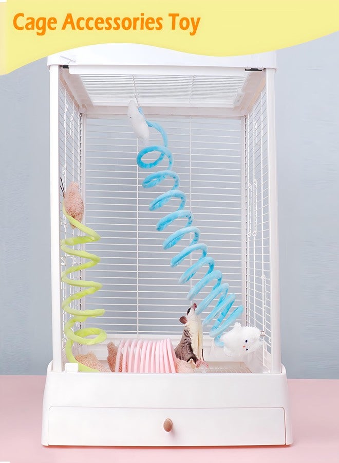Jevnd Sugar Glider Toys, Elastic Sugar Glider Climbing Ropes, Hanging Sugar Cage Accessories, Rat Enrichment Climbing Toys, Soft Touch Small Pet Swing Toy (2pcs Blue & Yellow) - Image 4